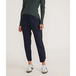 Marine Layer Pants Women’s Large Allison Hemp Blend Wide Leg Navy